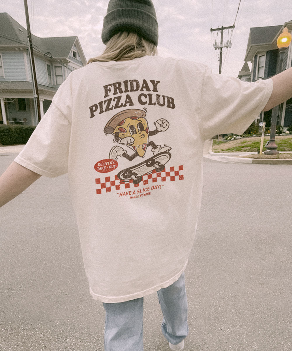 Friday pizza club graphic tee