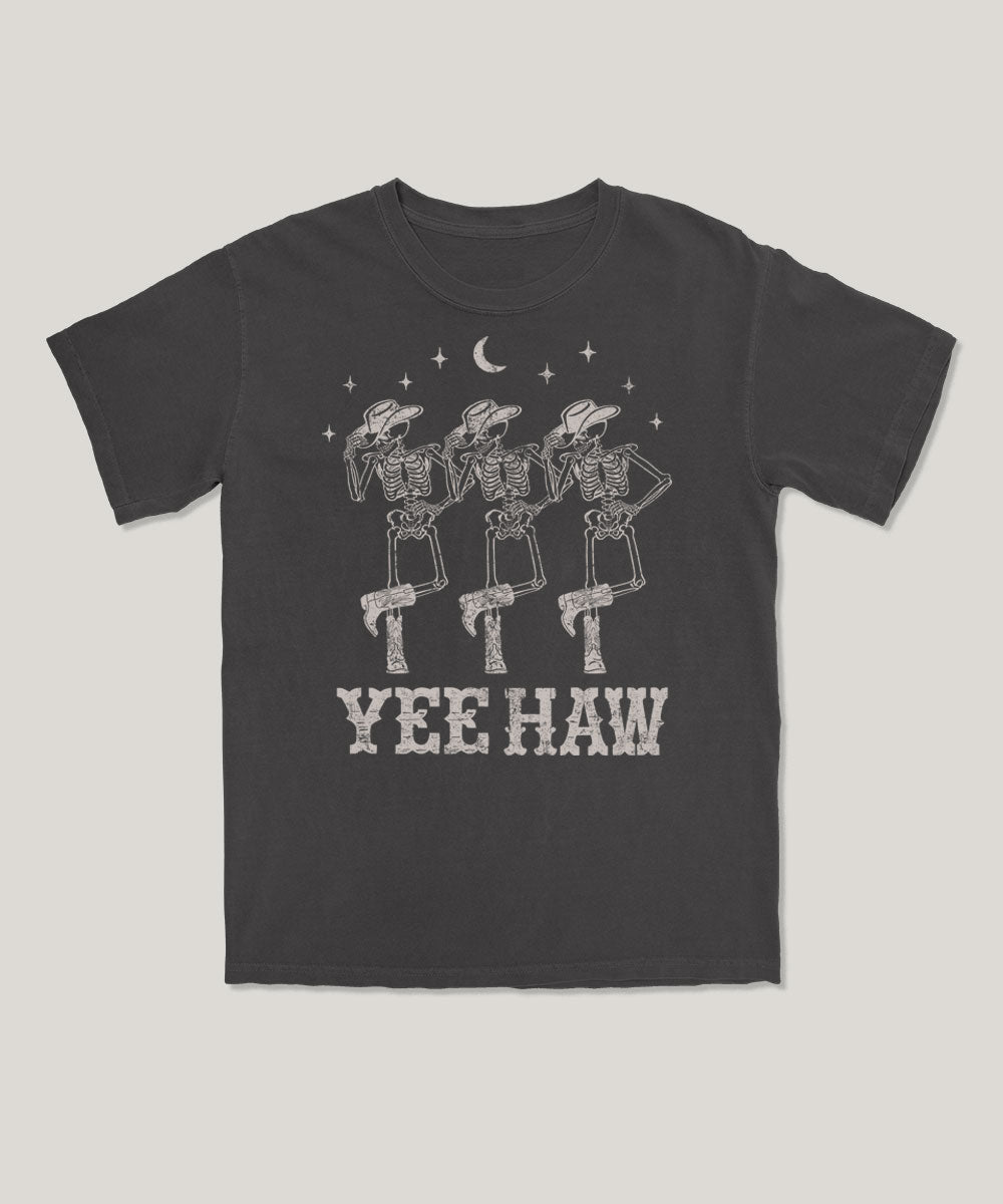 Yee haw skeleton western graphic tee