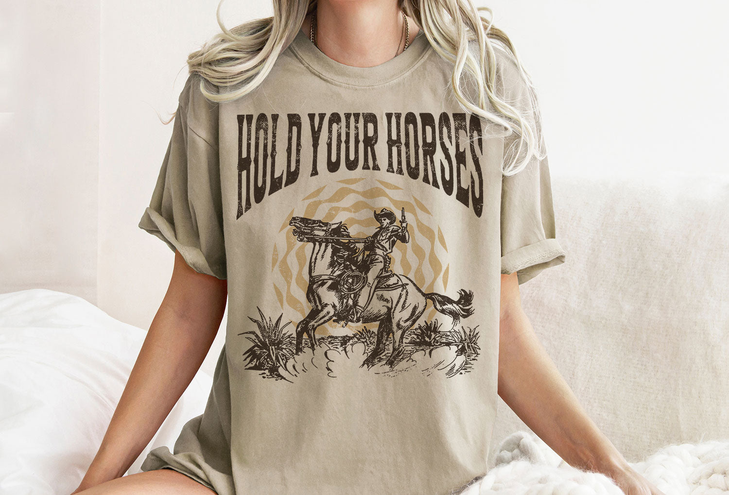 Hold your horses western tee