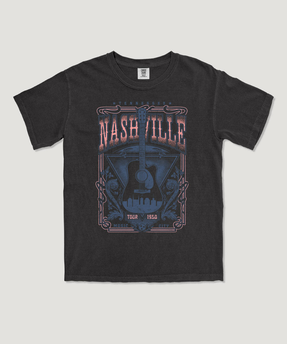 Nashville Guitar music graphic tee