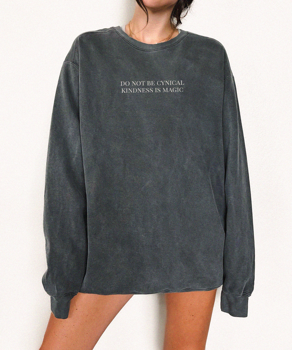 Do not be cynical vintage washed crew neck