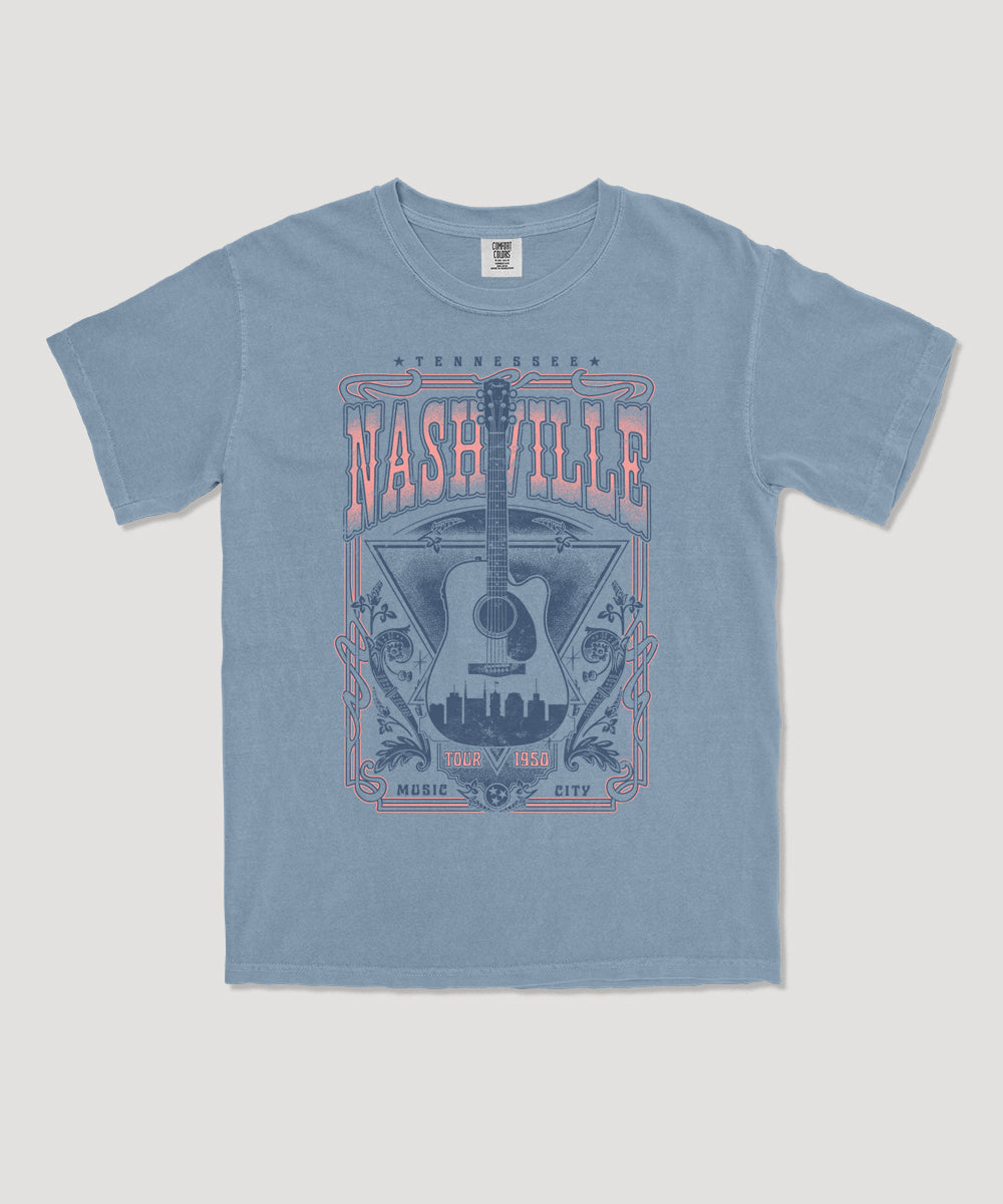 Nashville Guitar music graphic tee