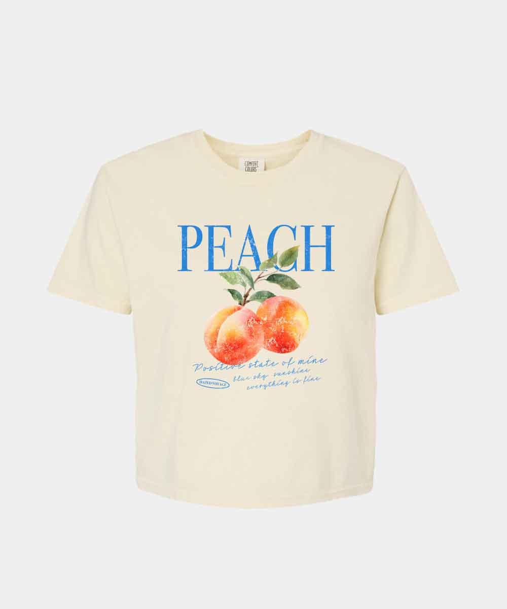 Vintage peach boxy cropped graphic tee