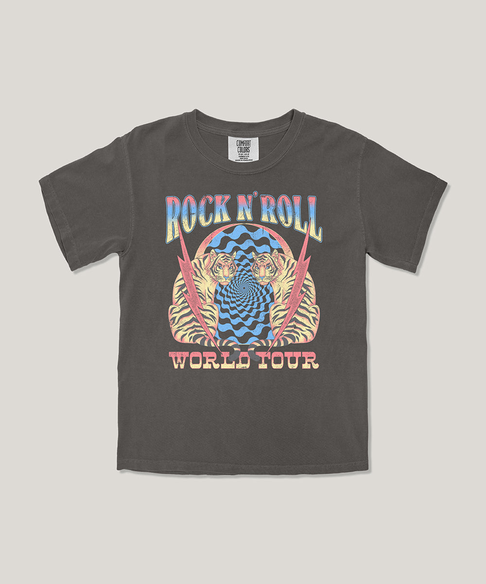 Rock n roll tiger kids graphic tee