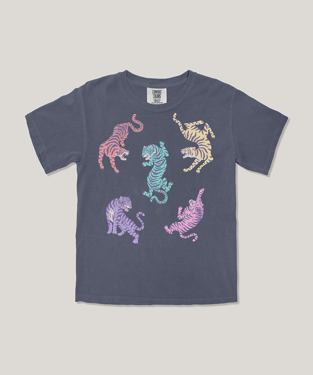 Colorful tiger kids tee