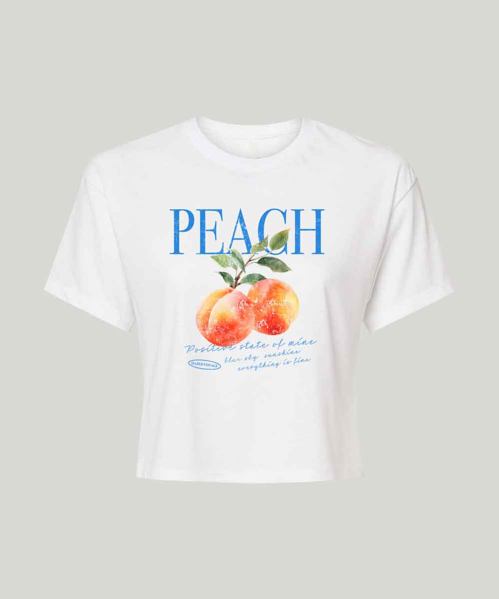 Vintage peach boxy cropped graphic tee