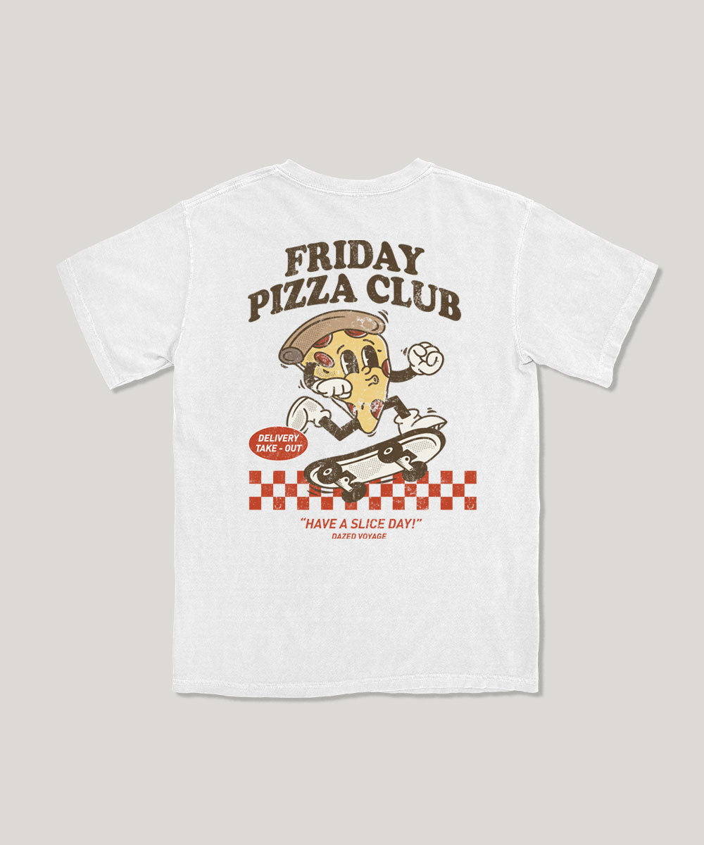 Friday pizza club kids graphic tee