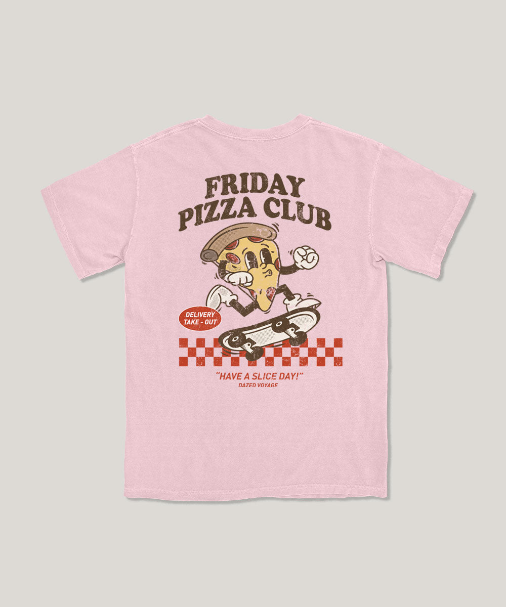 Friday pizza club kids graphic tee