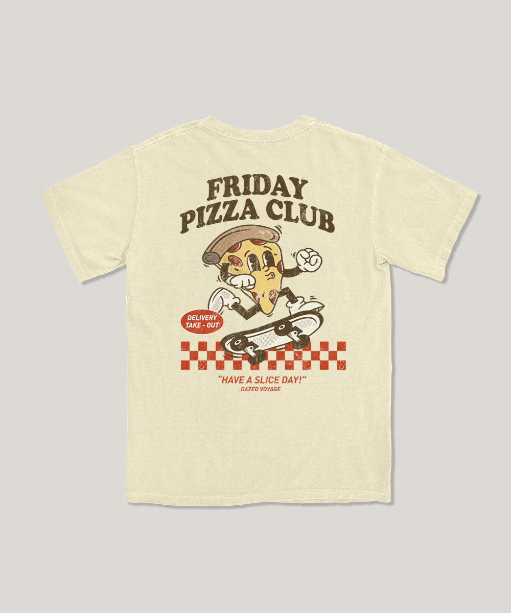 Friday pizza club kids graphic tee